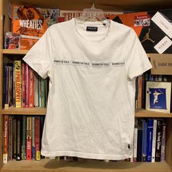 KENNETH COLE New York-men’s white cotton short sleeve chest logo tee-shirt