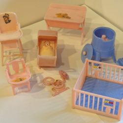Renewal Vintage Doll House Furniture- Baby Room