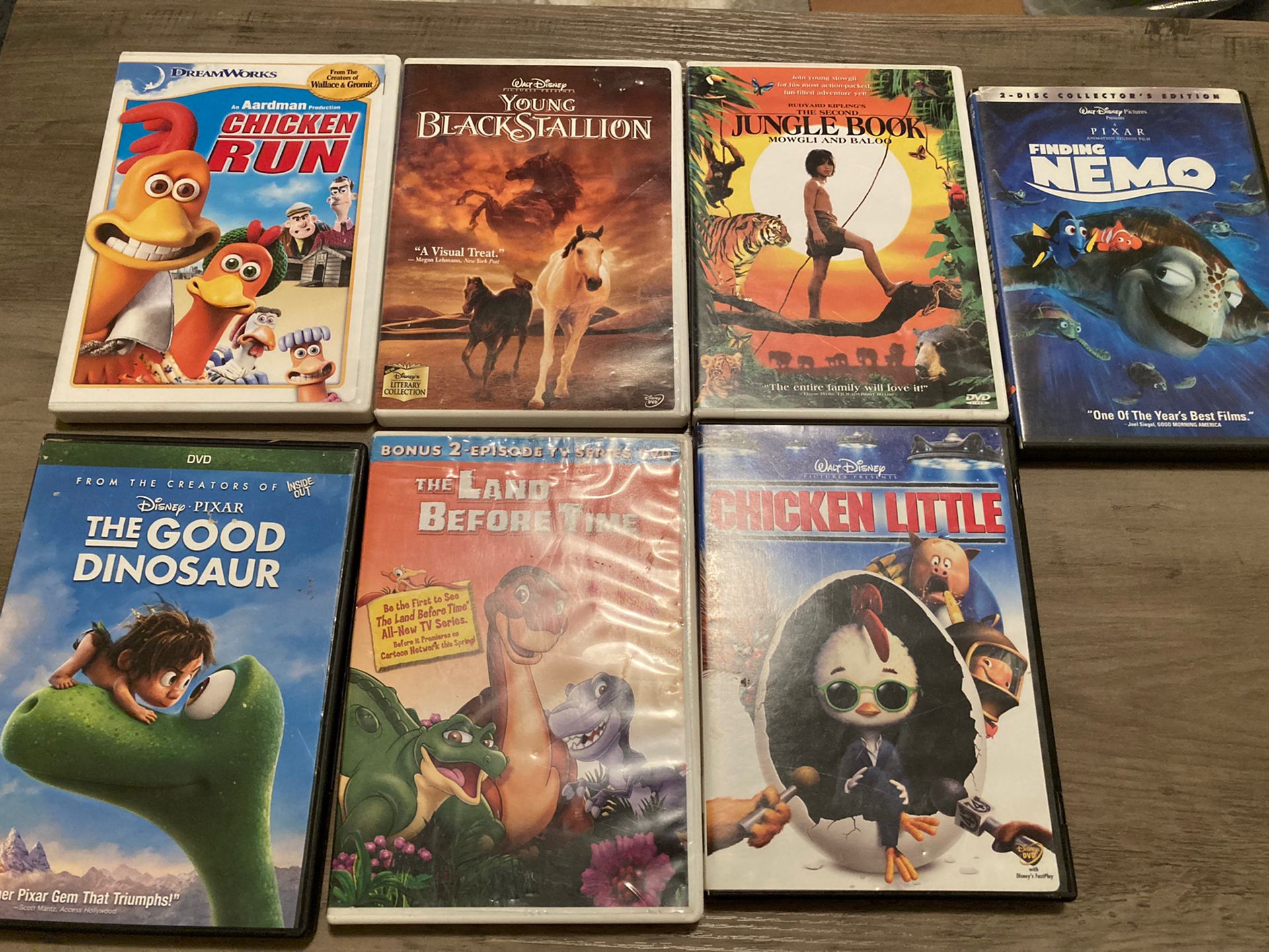 Huge Movie Lot - Finding Nemo, Chicken Run, Jungle Book, The Good Dinosaur, The Land Before Time