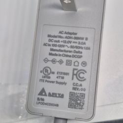 Delta AC Adapter ADH-36MW B AT1 Power Supply 12V 3.0 A White Open Box Unused 
