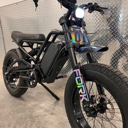 45 Mph Electric E-Bike, Full Suspension, 20x4.5 Jumbo Fat Tire, 1500/2500W Motor Peak, Twist Throttle