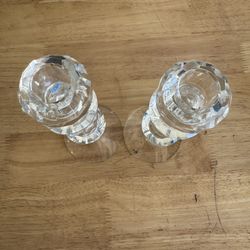 Vintage Glass Candle Holders 