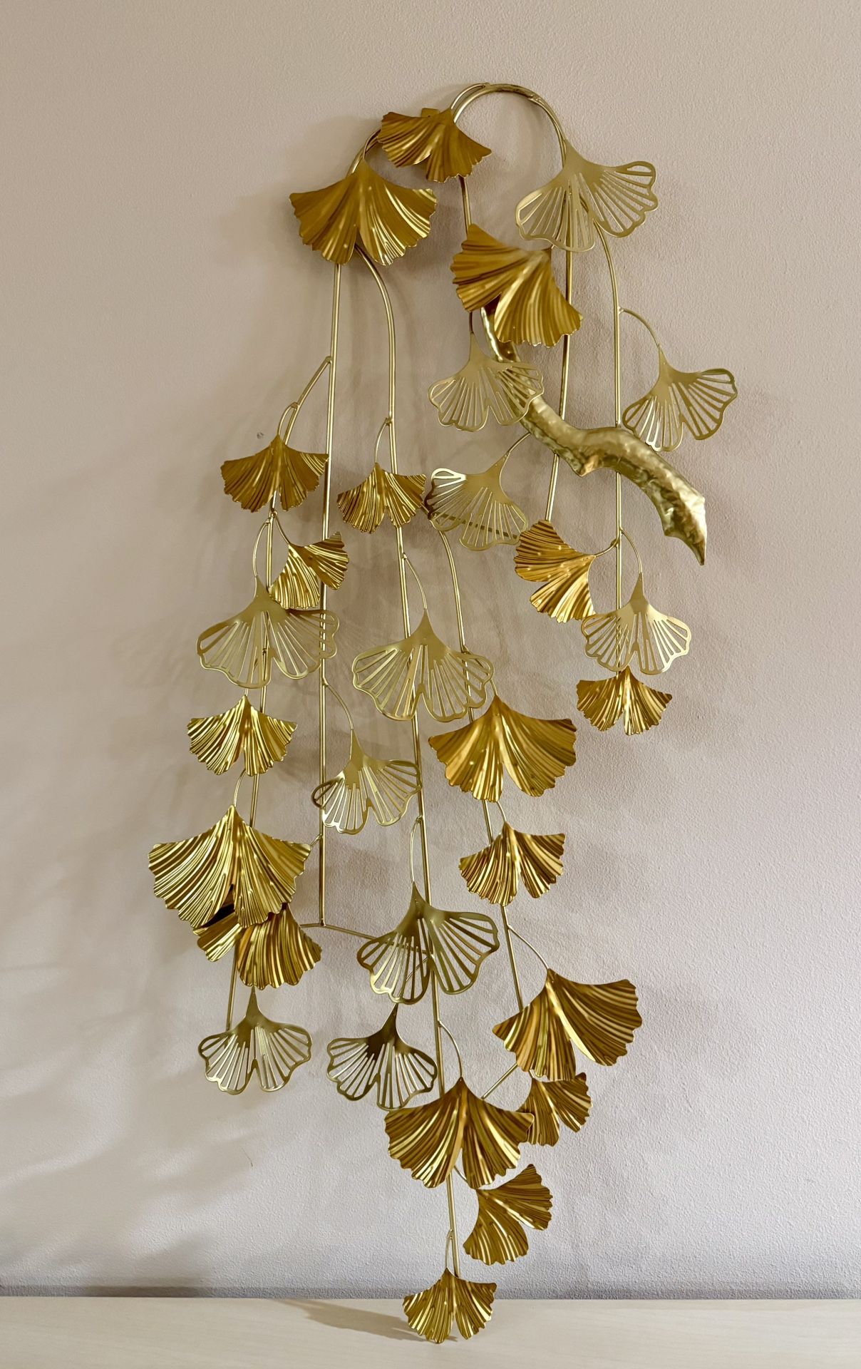 Golden Ginkgo Leave Metal Wall Art 