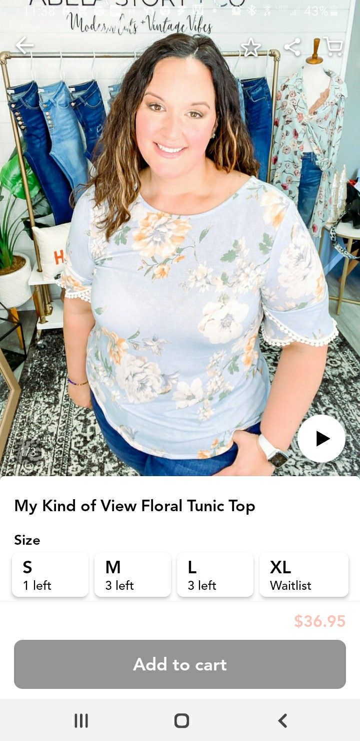 Floral Tunic Size Small NWOT