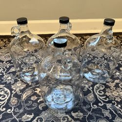 Set of 4 Glass 1 Gal Jugs