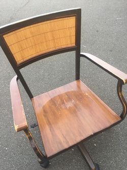 Bamboo backed office chair..