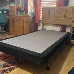 Twin Bed Frame And Box Spring (like New)