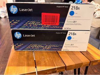 Two HP 218A Cyan Standard Yield Original LaserJet Toner Cartridge