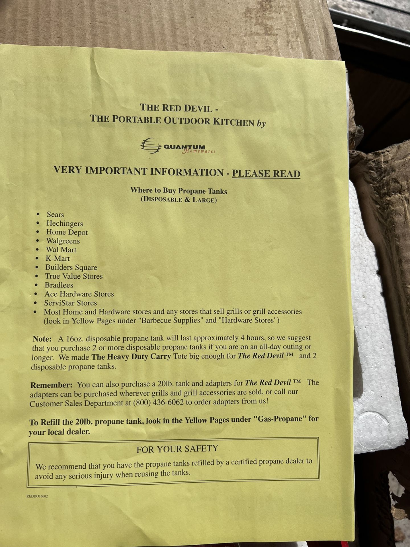 Vintage 1990 Red Devil Portable Outdoor Kitchen Grill BBQ Cooker Never