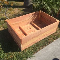 Beautiful privacy wall Frame Planter Box Garden Bed Outdoor Design cedar redwood AC pool equipment cover 