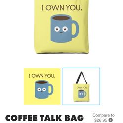 New!  Threadless Tote Bag for coffee lover.  $15 Firm.