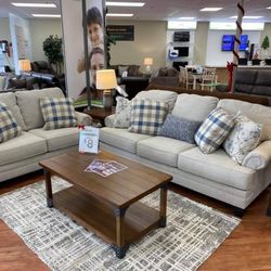 Meggett Linen Living Room Set (SOFA and LOVESEAT