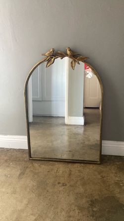Mirror with rustic gold frame