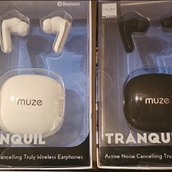 Muze Earphones Earbuds NEW - BLACK OR WHITE