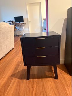 FREE 3-Drawer Nightstand Brass Handles