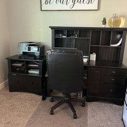 Desk And Filing Cabinet Cubby And Office Chair