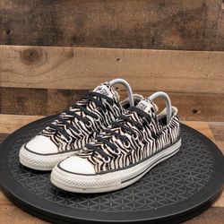CONVERSE ALL STAR LOW ZEBRA PRINT WOMENS ATHLETIC SHOES RETRO SNEAKERS SIZE 9