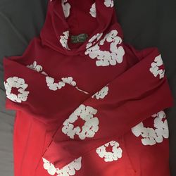 Red Denim Tear Hoodie