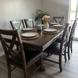 6 Chair Wooden Dining Table  