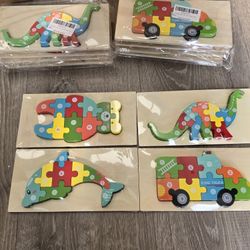 4pcs Wooden Learning Puzzles Early Education Toys For Kids 