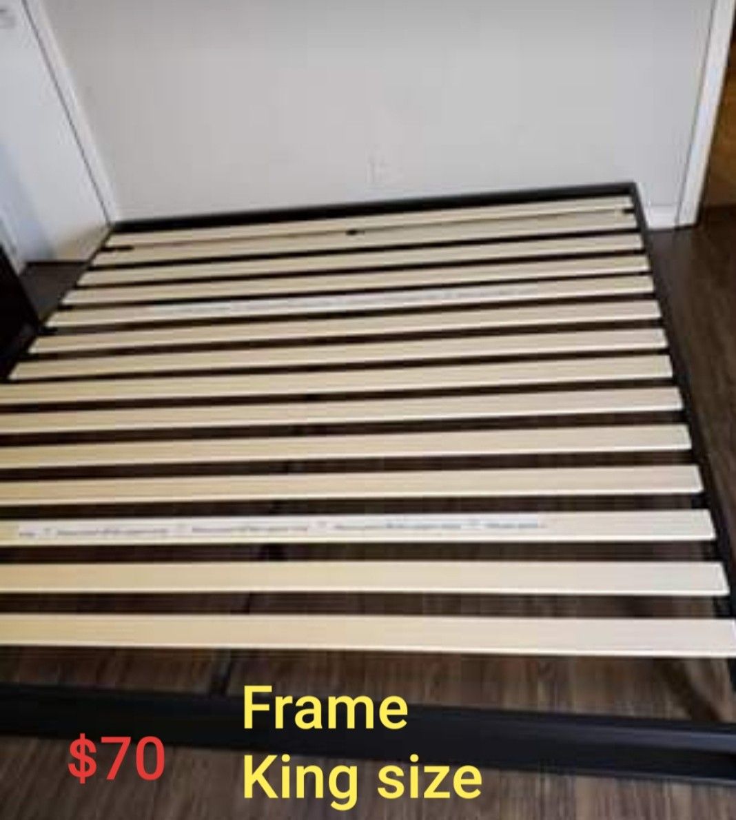 Platform bed frame king size. Brand new. Free delivery. $70