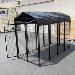 New in box $260 Large Heavy Duty Kennel with Cover Dog Cage Crate Pet Playpen (8’L x 4’W x 6’H) 