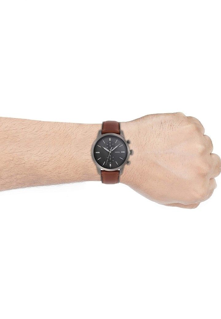 Fossil Men Townsman Stainless Steel and Leather Casual Quartz Watch