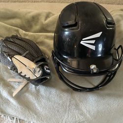 Youth Baseball Glove And Batting helmet 