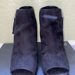 Black Ankle Peep Toe Bootie