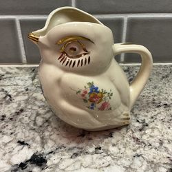 Vintage Owl Porcelain Pitcher/Creamer