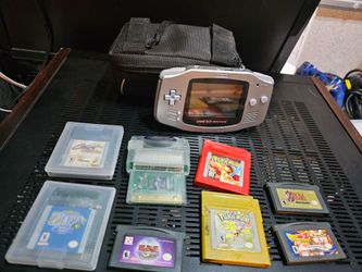 Gameboy advance system with games pokemon zelda retro