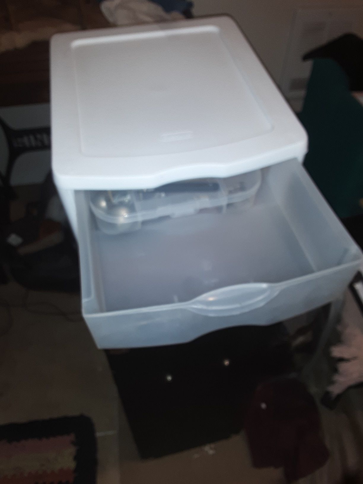 Plastic storage drawers