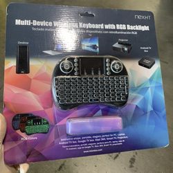 Remote Control Touchpad Handheld Backlit Keyboard for Multi-Media PC, Smart TV, Android TV Box - Black