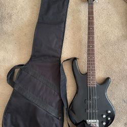 Ibanez Bass Guitar- plays and sounds Great - with Case & strap & cord 