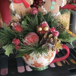 Large Christmas Gingerbread Artificial Floral Arrangement 