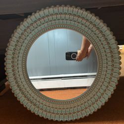 Mirror For The Wall In Turquoise Color And Gold