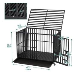 Large Heavy Duty Dog Kennel With Matress Pad