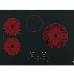 GE 30-in 4 burners Smooth surface Black Electric Cooktop