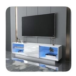Modern White TV Console / Media Stand – Gloss Finish