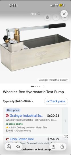 Wheeler-Rex Hydrostatic Test Pump — Professional Quality & P