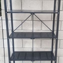 5 TIER ORIGAMI BLACK METAL SHELF 