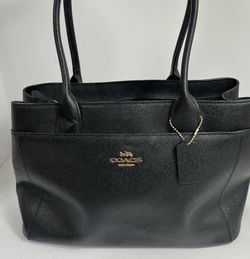 Coach New Leather Tote  New Black