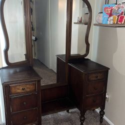 Antique Vanity with mirrors- Imported From Germany