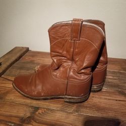 MENS ROPER WESTERN COWBOY USA MADE BOOTS BY JUSTIN SIZE 9D RACK#5