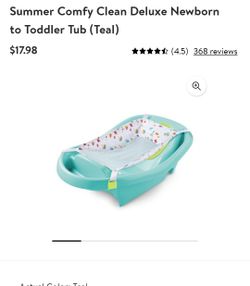 Summer Comfy Clean Deluxe Newborn To Toddler Tub (Teal)