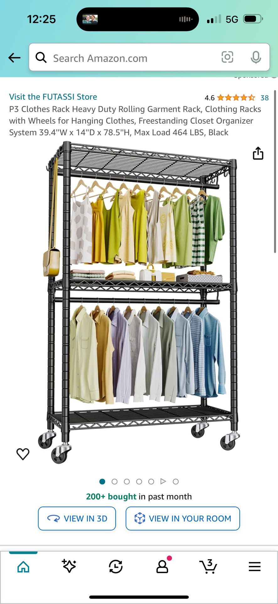 Clothing Rack Storage Shelf 