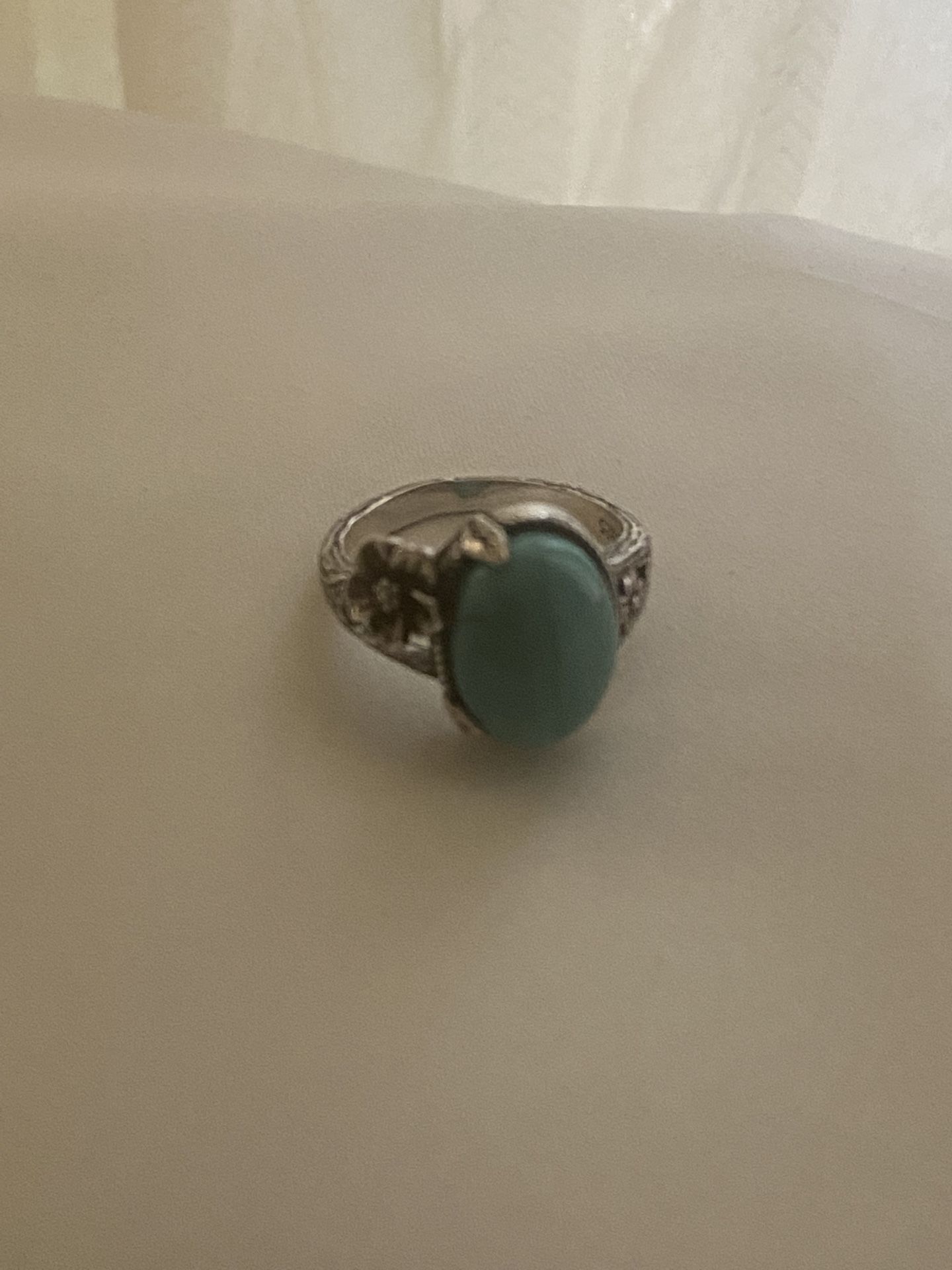 S925 Natural Turquoise Ring