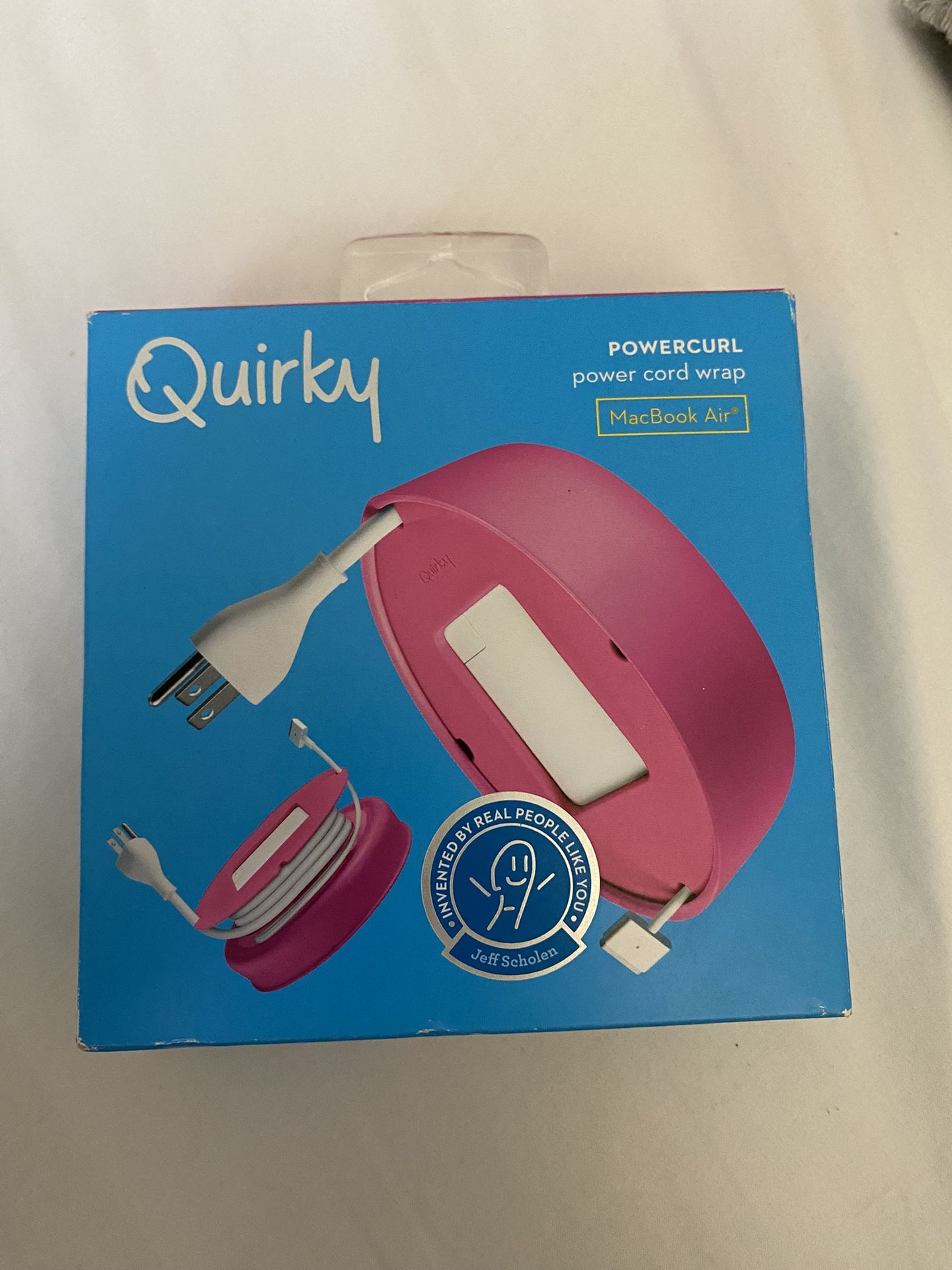 Quirky Powercurl Power Cord Wrap Pink Macbook Air Tangle Free Neat Portable