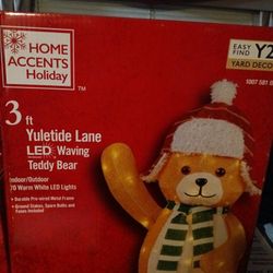3 Ft Prelit Teddy Bear Outdoor Decoration 