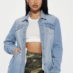 Fashion Nova Boyfriend Denim Jacket 